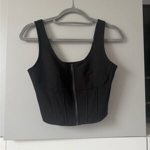 Victoria's Secret Black Zippered Crop Top